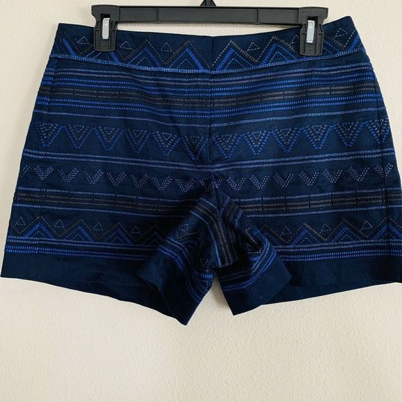 White House Black Market Pants - White House Black Market Blue Aztec Printed Shorts